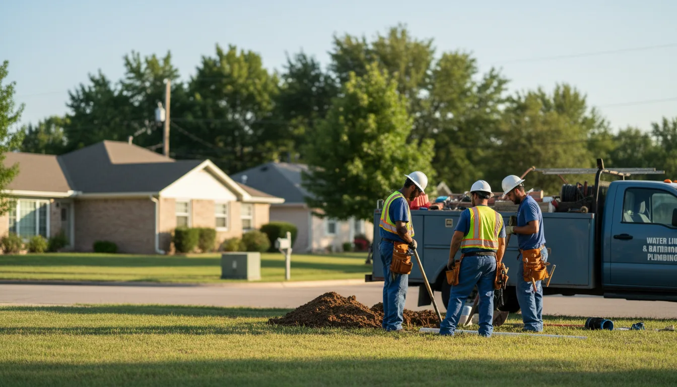Residential water line and bathroom plumbing service in Fairfax, IA